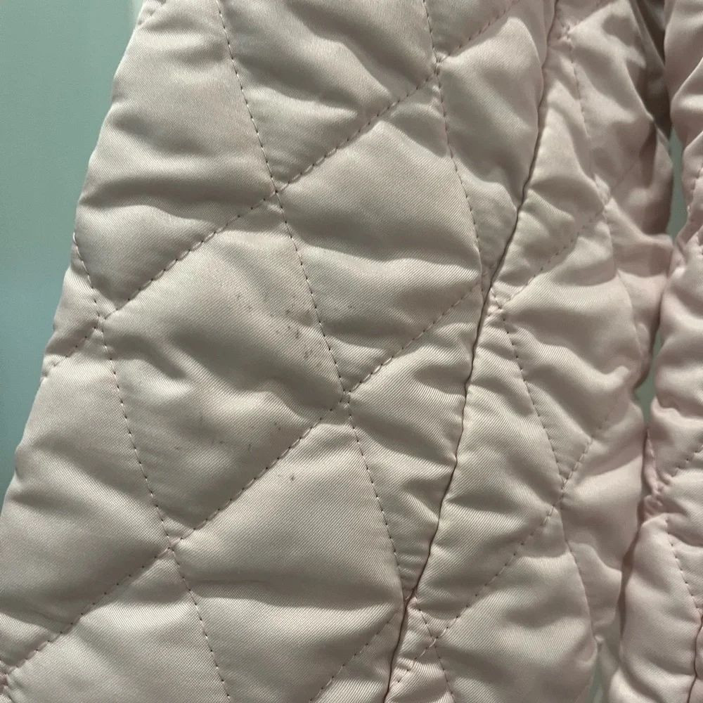 Girls Light Pink Burberry Quilted Jacket - Size 14 - Picture 2 of 11